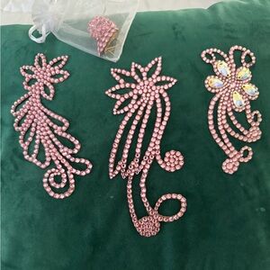 Dance Rhinestone appliqués for dress/hair etc. plus matching earrings!!